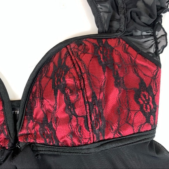 COQUETTE Capped sleeve bustier babydoll top - Picture 5 of 10